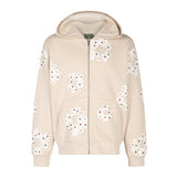 Denim Tears Rhinestone Cotton Wreath Zip Hoodie "Oatmeal"